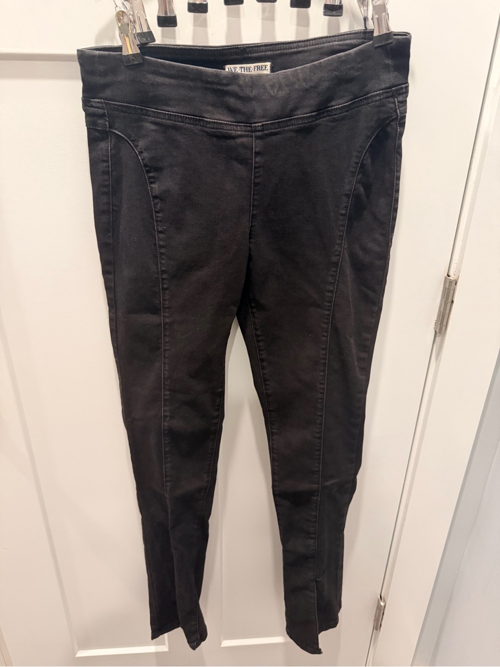We The Free Free People Pull-On Denim Leggings Women's S Black Washed Stretch